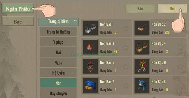 Hướng dẫn cách bày bán và giao dịch Võ lâm truyền kì 1 Mobile